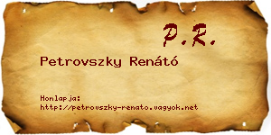Petrovszky Renátó névjegykártya