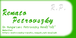 renato petrovszky business card